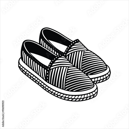 Espadrilles black vector