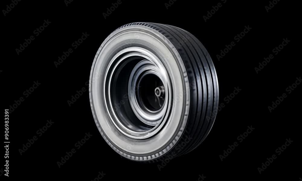 Close-up of a Black Tire on a Black Background Close-up of a Black Tire on a Black Background