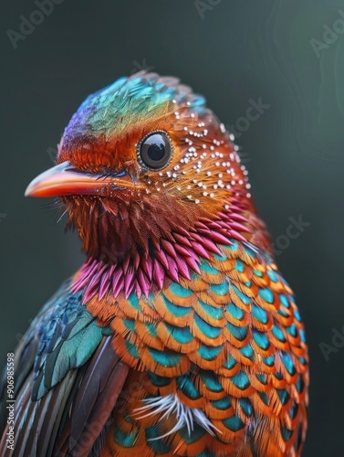 Detailed Side View of a Diamond Firetail photo