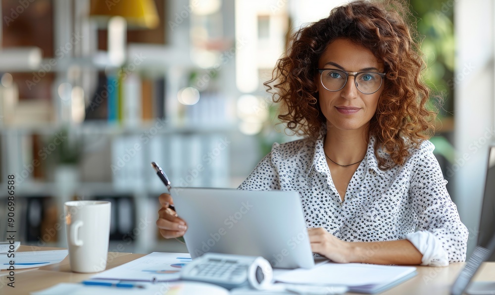 Woman Financial Manager Overseeing Operations at the Workplace