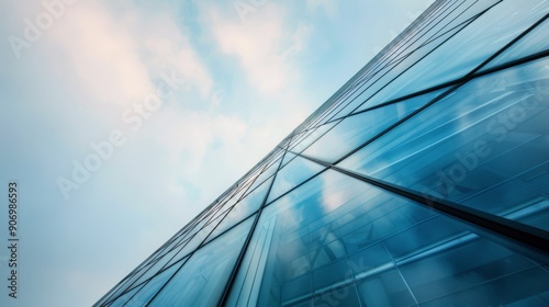 Wallpaper Mural Reflection of Clouds on Modern Glass Building Under Clear Skies Torontodigital.ca