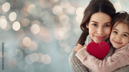 Mother Embracing Daughter in Cozy Indoor Setting During Daytime