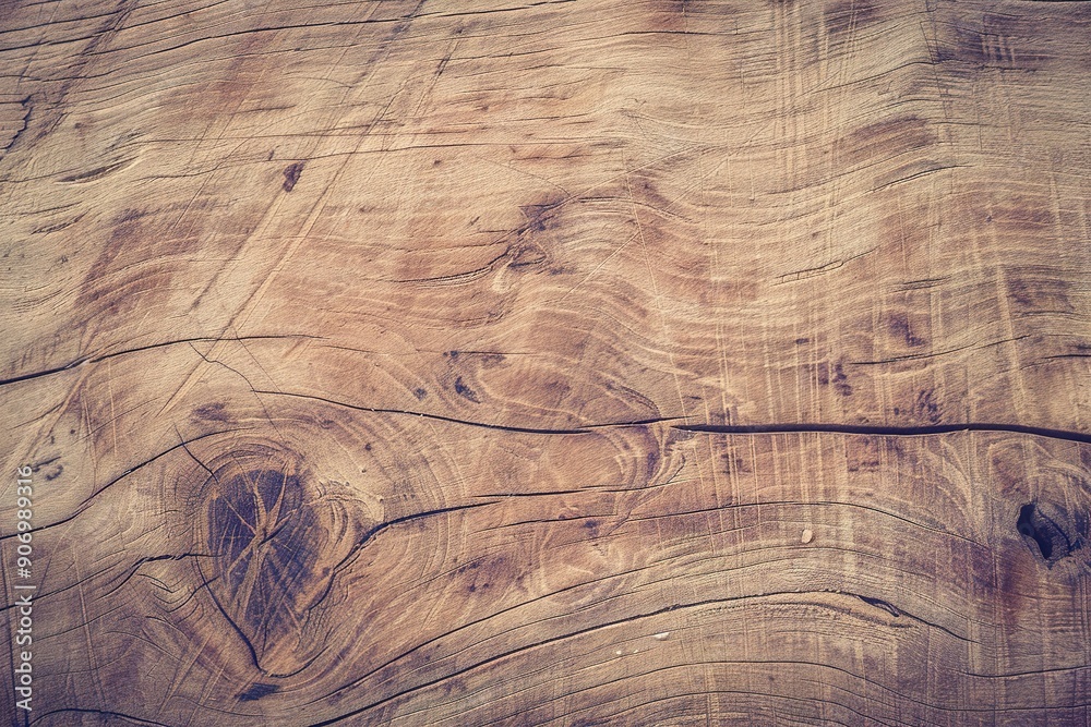 Naklejka premium Wooden background with knots and cracks