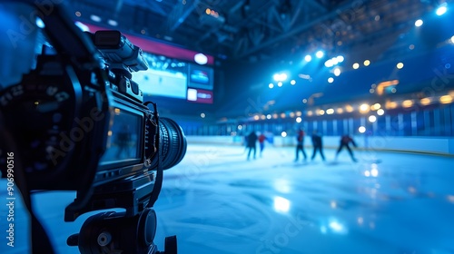 Camera capturing ice skating action