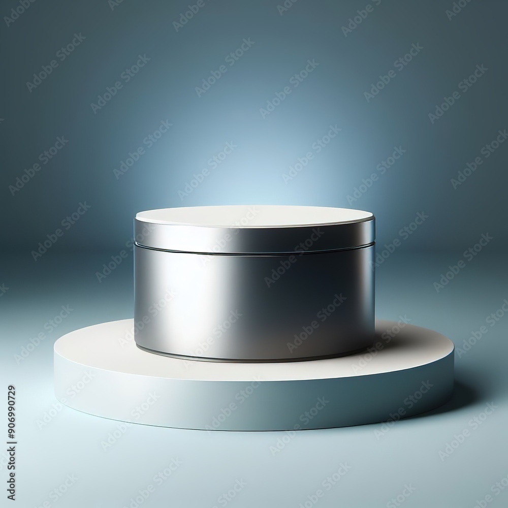 A two-tier round pedestal or podium for displaying various items A two-tier round pedestal or podium for displaying various items