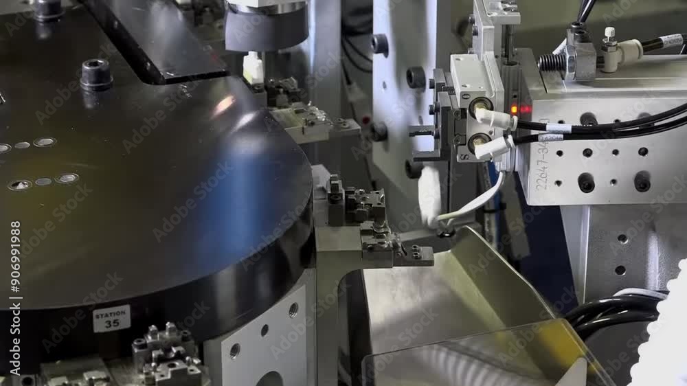 Electronic Devices Production Industry. Robotic equipment. Modern technology and automation. Electronics Factory. Electronic Devices Production Industry. Robotic equipment. Modern technology and automation. Electronics Factory.