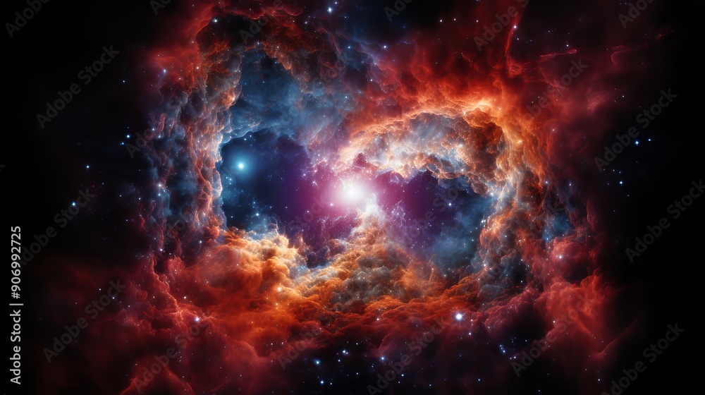 Fototapeta premium Incredible sight supernova explosion beautifully captured amidst the vastness of outer space
