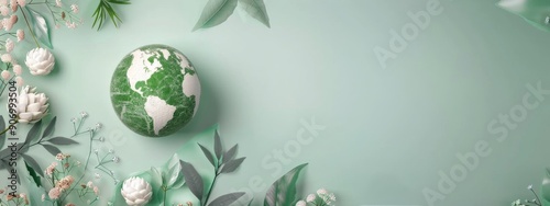 Earth Surrounded by Greenery Against Soft Background