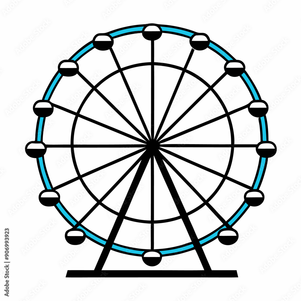 Vector art illustration of a Ferris wheel in solid colors on an isolated white background (7) Vector art illustration of a Ferris wheel in solid colors on an isolated white background (7)