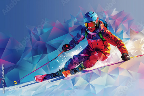 A Skier's Polygonal Dream: Colorful Winter Games