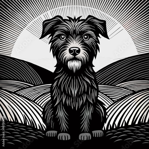 A dog in a farm