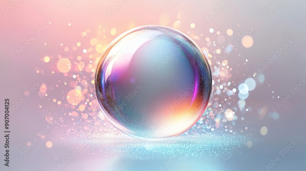 Shining Glass Sphere Background, Generative AI Shining Glass Sphere Background, Generative AI