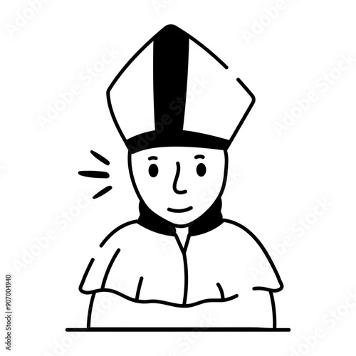 A sketchy icon of a priest