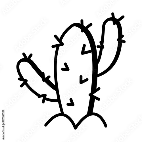 A doodle style icon of cactus 