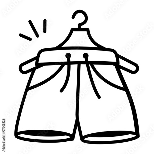 A hand drawn icon of beach shorts 