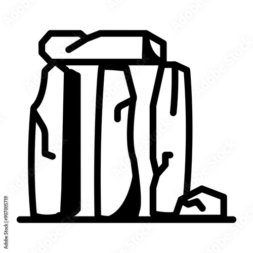 An outline style icon of stonehenge 