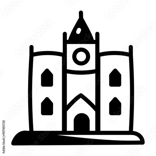 An outline icon of westminster church 