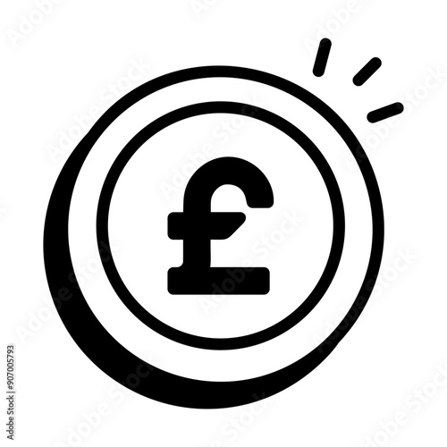 British pound linear style icon 