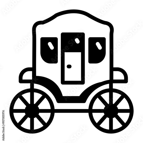 An outline style icon of carriage 