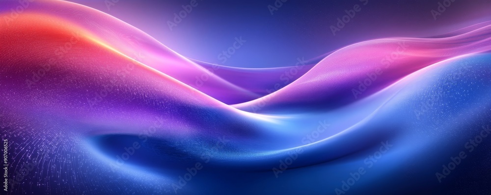 Big Neon Wave Background, Generative AI Big Neon Wave Background, Generative AI