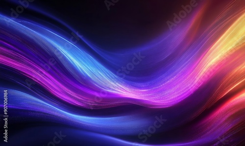 Wallpaper Mural Neon Waves Background, Generative AI Torontodigital.ca