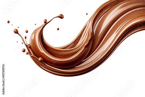 Dark brown Chocolate or cocoa liquid swirl splash with little foundation bubbles