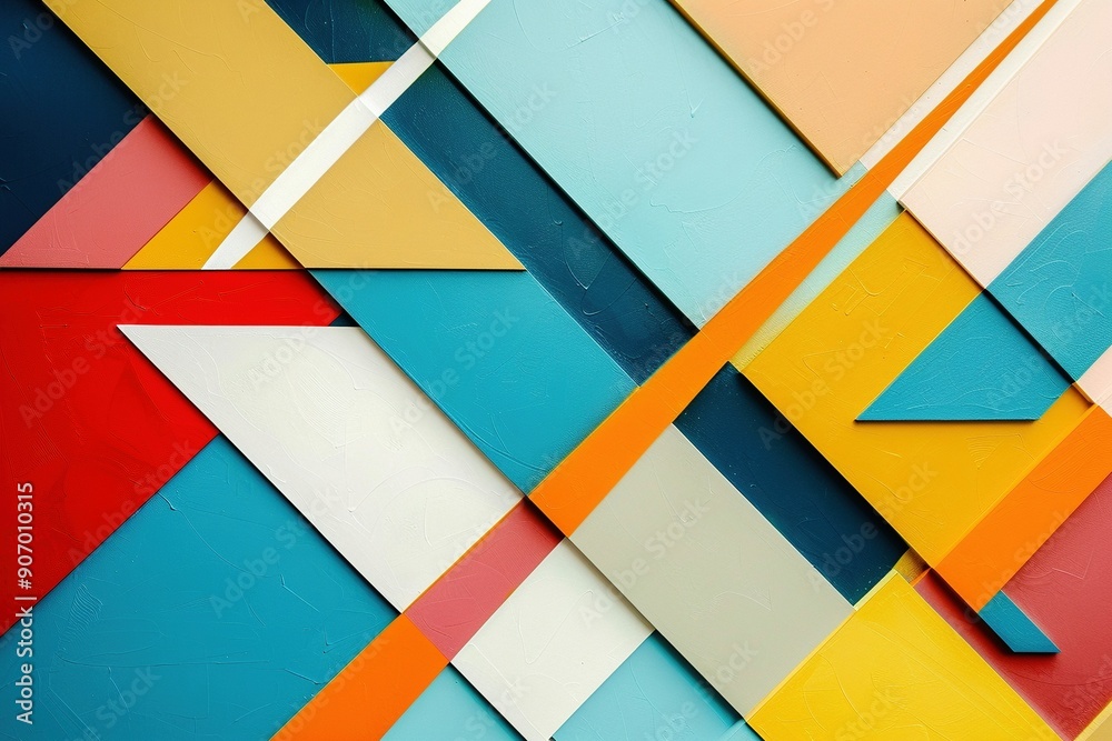 Dynamic interplay of geometric shapes and energetic bursts of color. Dynamic interplay of geometric shapes and energetic bursts of color.