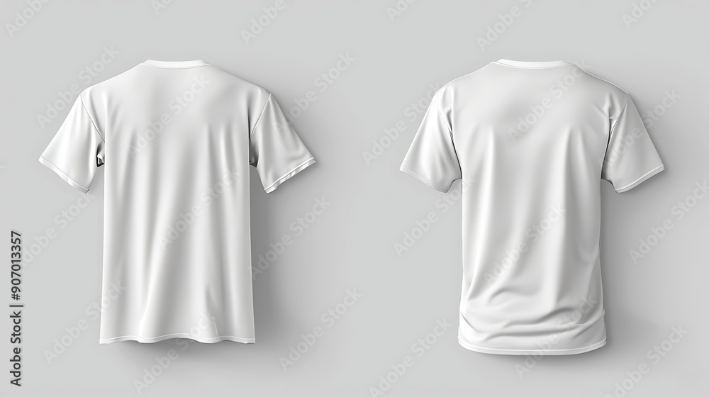Blank white t-shirt mockup template, front and back view Blank white t-shirt mockup template, front and back view