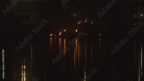 Manikarnika Ghat at Night | Manikarnika Ghat  photo