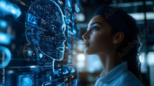 High-tech AI systems for IT vendor risk assessment, collaborative team in action