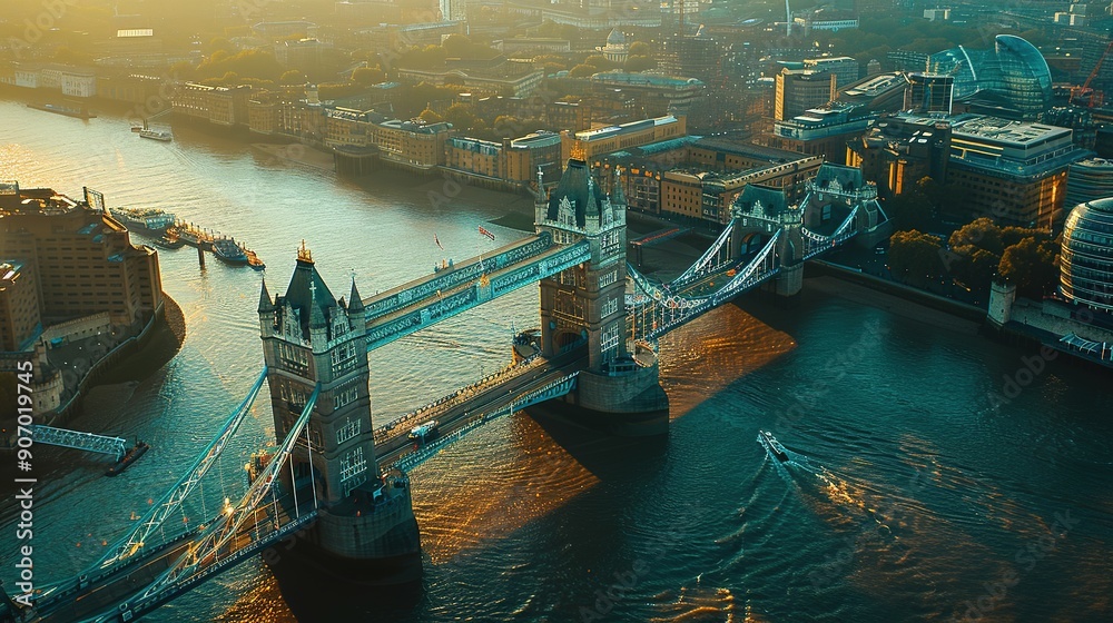 aerial-view-of-the-tower-bridge-in-london-one-of-london-s-most-famous