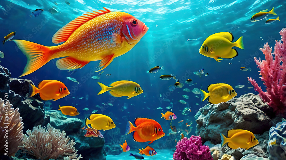 Colorful fish under the sea Colorful fish under the sea
