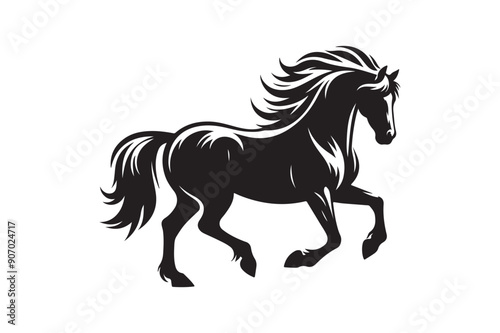  Horse silhouette vector art illustration