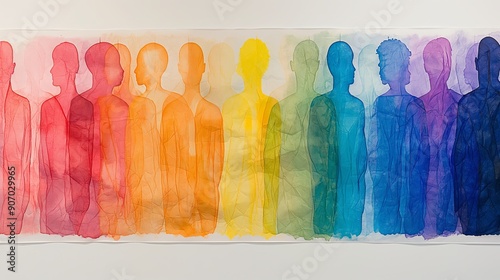 Colorful Paper Figures Art - Creative Group Silhouette on Display
