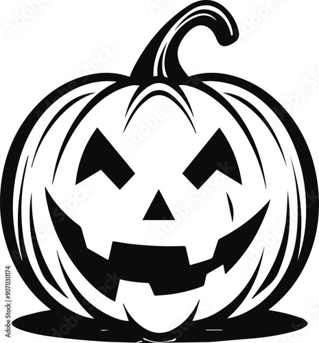 Halloween pumpkin silhouette vector illustration
