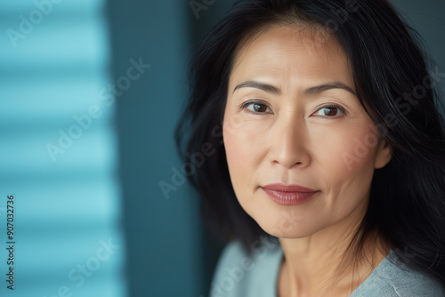 Serious mature asian woman portrait 