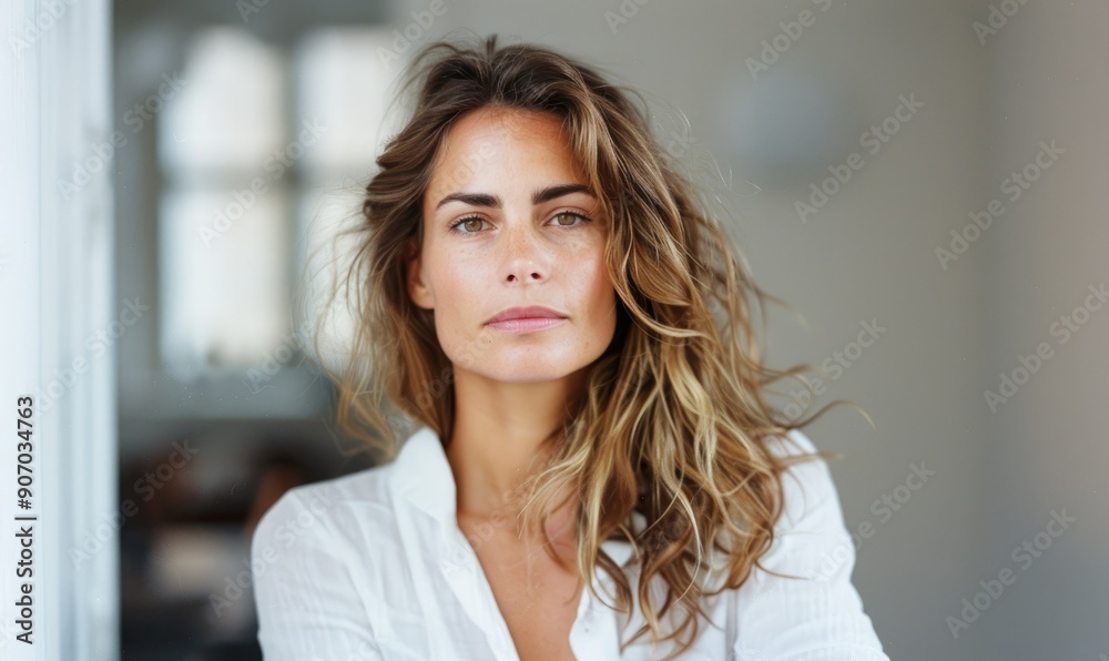 Woman Marketing Manager at Desk in Modern Office Environment Woman Marketing Manager at Desk in Modern Office Environment