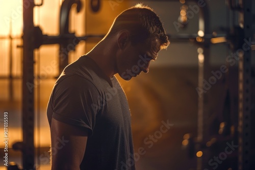 a determined athlete, man in his early 30s, commits himself to a grueling workout