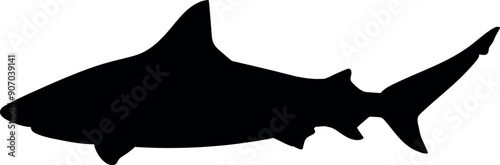 This black vector EPS illustration features a shark silhouette, designed for print-ready projects and compatible with Cricut cutting machines. Perfect for creating clipart, decals, and various crafts.