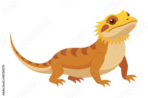 Bearded dragon animal flat vector illustration on white background 