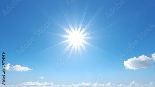 A very sunny afternoon at clear blue sky with copy space
