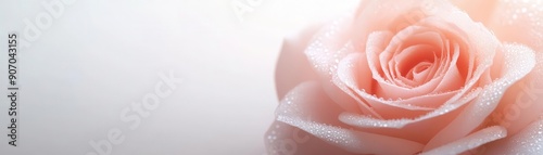 Close-up of a delicate pink rose with soft petals.