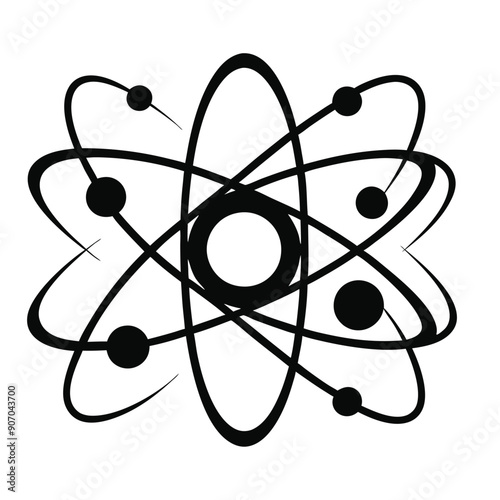 Atom Icon Vector silhouettes