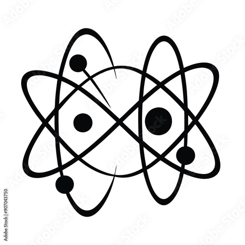 Atom Icon Vector silhouettes