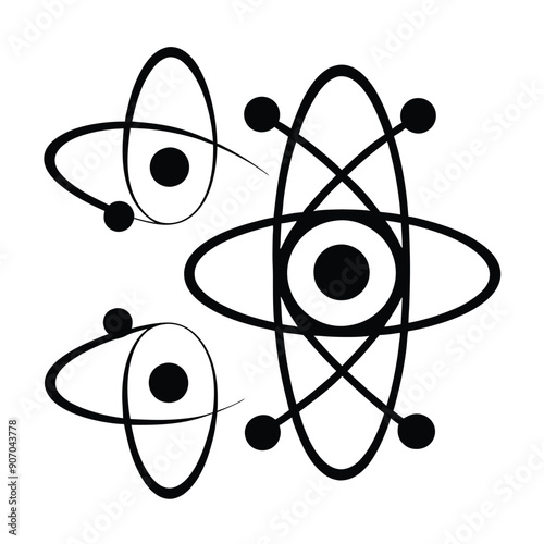 Atom Icon Vector silhouettes