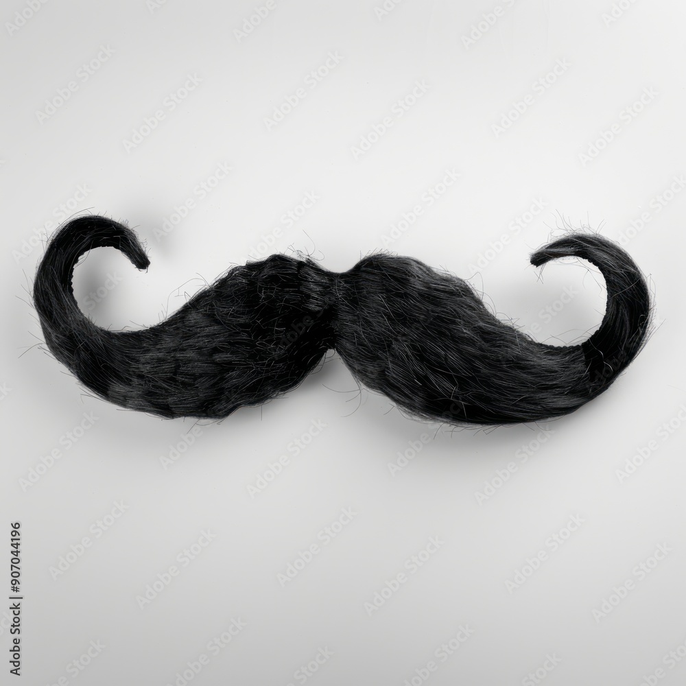 Medium shot of Fake black mustache, isolated on a white background, bright and vivid tonality, Medium shot of Fake black mustache, isolated on a white background, bright and vivid tonality,
