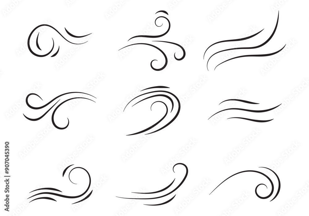 Doodle wind line sketch set. Hand drawn doodle wind motion, air blow, swirl elements. Sketch drawn air blow motion, smoke flow art, abstract line. Isolated on white background . vector illustration. Doodle wind line sketch set. Hand drawn doodle wind motion, air blow, swirl elements. Sketch drawn air blow motion, smoke flow art, abstract line. Isolated on white background . vector illustration.