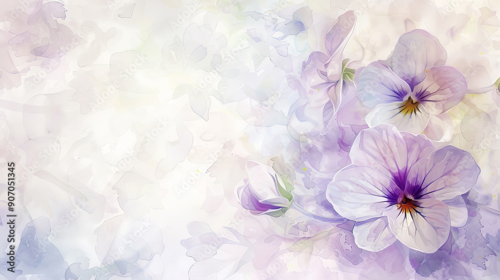 Watercolor White violets using lifting, soft and light, delicate and gentle, pastel shades, light background Watercolor White violets using lifting, soft and light, delicate and gentle, pastel shades, light background