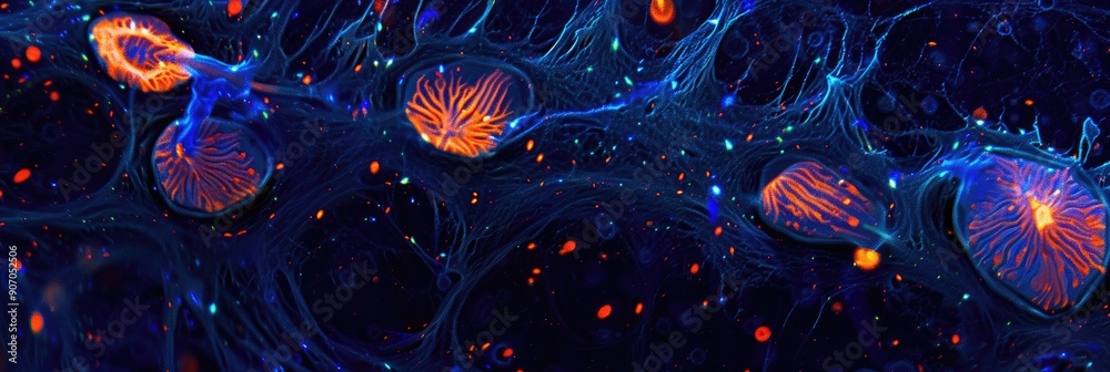 Confocal laser scanning microscopy image of immunofluorescence labeled ...