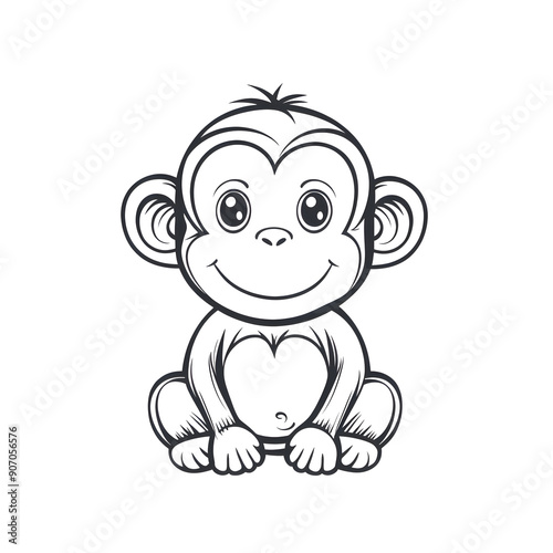 Baby monkey drawing